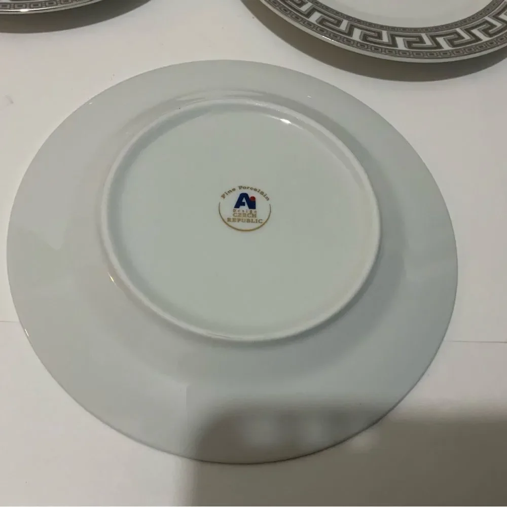 Fine Porcelain platinum Design Czech Republic Set Of 5 appetizers plate 6 3/8 G9